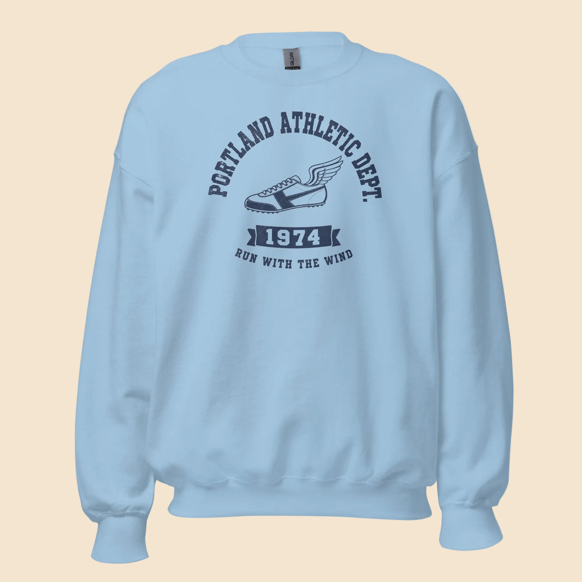 Sudadera azul claro de cuello redondo con diseño vintage Portland Athletic.