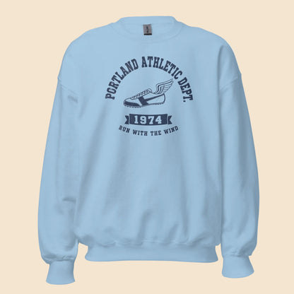 Sudadera azul claro de cuello redondo con diseño vintage Portland Athletic.