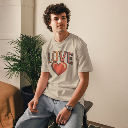 Modelo masculino con camiseta de algodón sostenible y corte unisex
