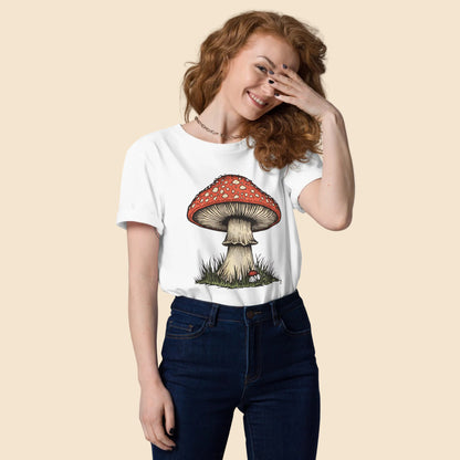 Estilo relajado con camiseta blanca estampada de corte unisex Melian Vintage
