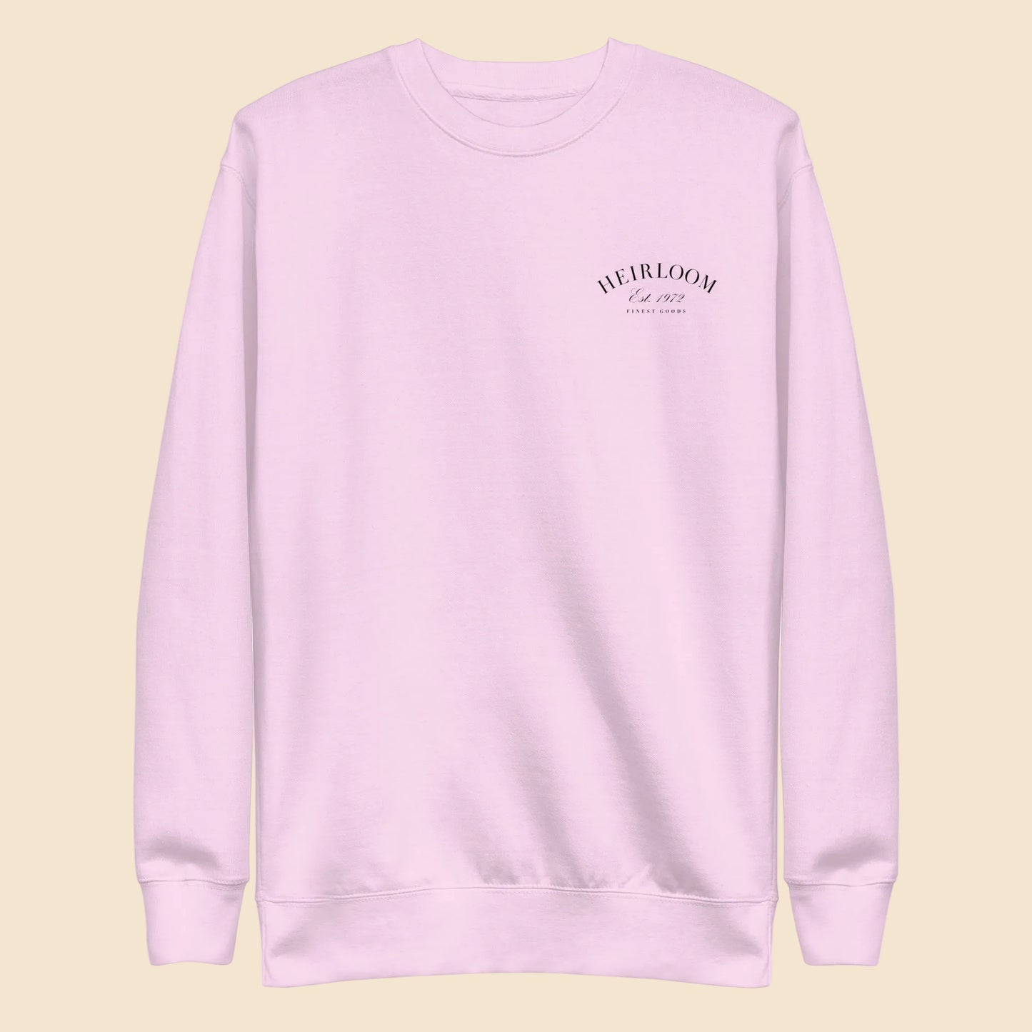 Sudadera premium de cuello redondo con diseño minimalista Heirloom 1972.