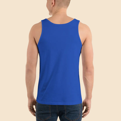 Camiseta de tirantes azul vista desde la espalda